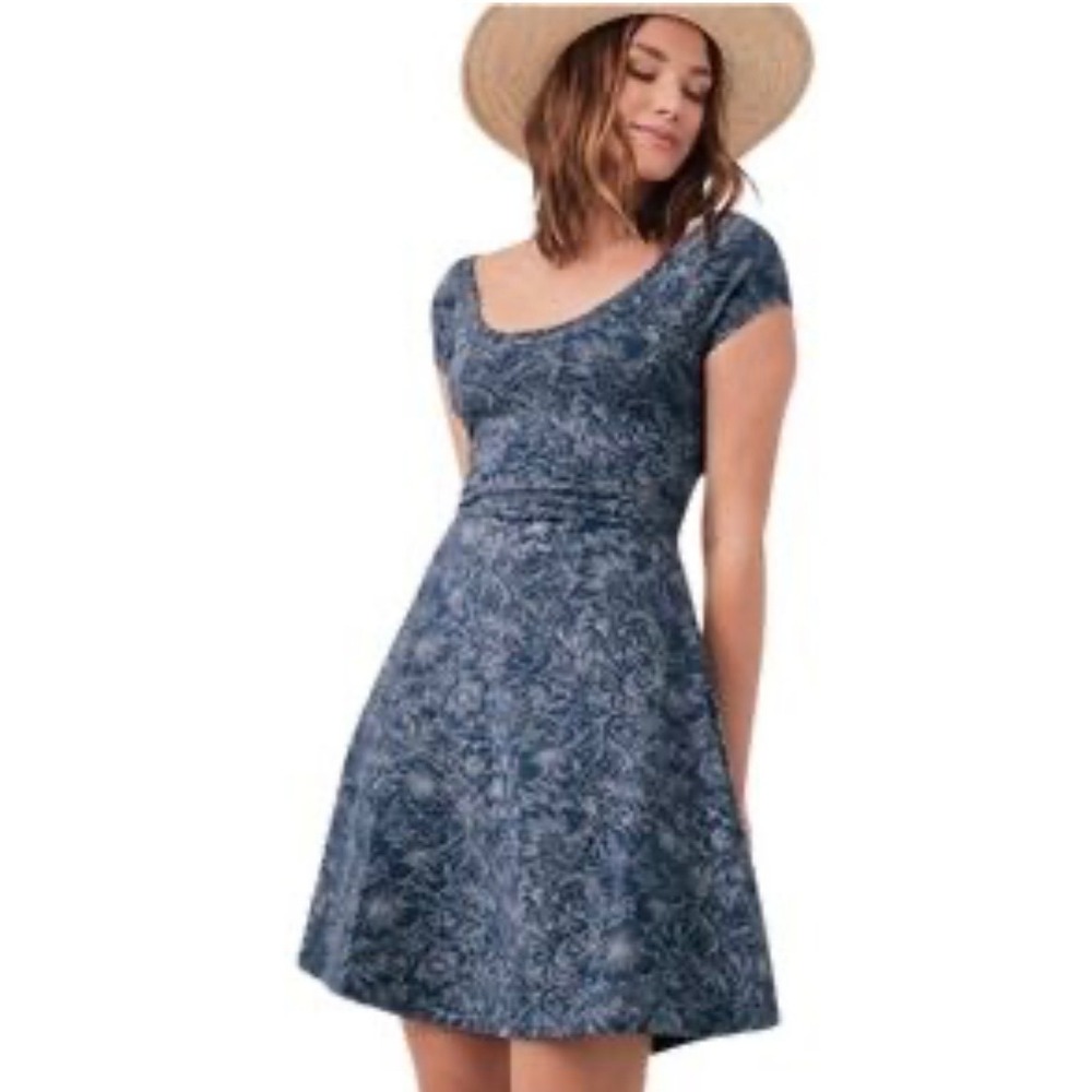 Pact fit and flare open back floral Dress